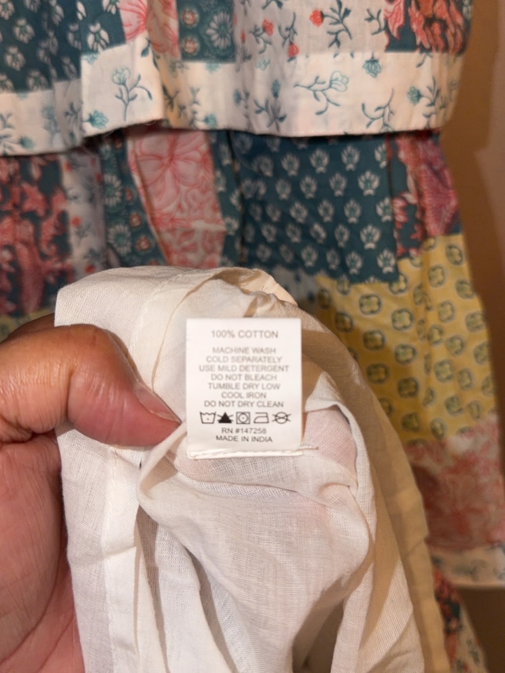 NWT Simply Southern Pastel Patchwork Tiered Maxi Dress #N014 - Picture 3 of 7